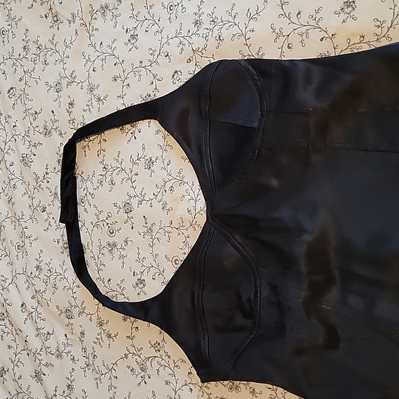 Black Satin Mini Dress - Picture 3 of 4